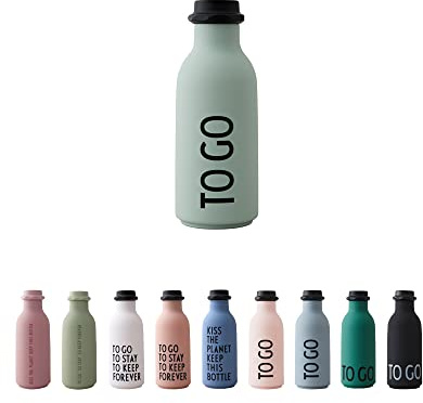 Design Letters TO GO Bouteille d'eau 500ml | Gourde Design sans BPA BPS et écologique | Gourdes d'eau étanche pour Femme et Homme | Résistant aux fuites et aux chutes | Ultra léger Tritan Water Bottle