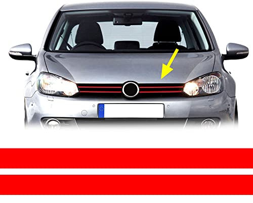 Quattroerre 17071 Stripes Strisce Adesive per Golf 6 Rosso, 2 pezzi, 20 mm x 1 mt