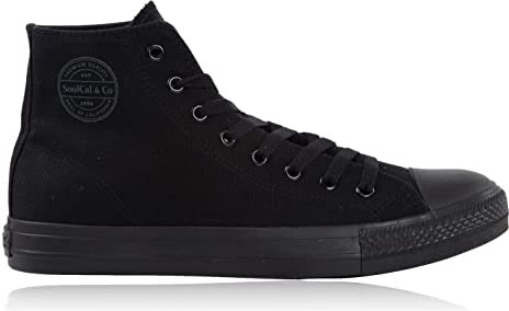 Soul Cal Canvas High Mens Trainers Black/Black 10 (45)