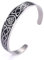 TEAMER Celtic Knot Armband Edelstahl Silber Manschette Armreif Aushöhlen Vintage Symbol Norse Amulett Schmuck für Frauen Männer