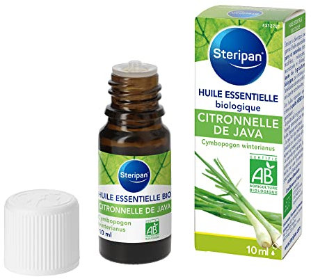 Steripan Huile Essentielle de Citronnelle de Java Bio 10 ml Certifiée Agriculture Biologique par Ecocert
