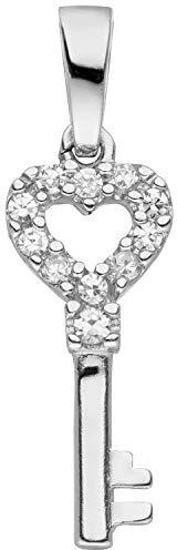 Jobo Damen-Anhänger Schlüssel aus 925 Sterling Silber mit 11 Zirkonia