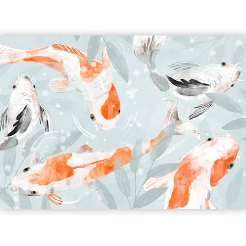 murando Photo Wallpaper Japan 300x210 cm / 118 x 83 Non-Woven Premium Art Print Fleece Wall Mural Decoration Poster Picture Design Modern Fish Koi carp Botanical g-A-0373-a-d