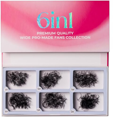 LLBA Promade Mixte, Bouquet Pré-fait Volume à La Main, Multi-Sélections de 5D à 12D, Courbes C CC D, Épaisseur 0.03~0.1 mm, 9-18mm Longueur, Longue tenue, Application Facile (12D 0.03 CC, 16-17-18mm)