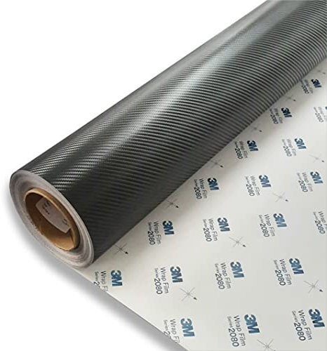 FOLIESTA 55€/m² 3M Carbon Schwarz Autofolie Carwrapping 2080 CFS12 3D verformbar Luftkanäle Blasenfrei (152cm x 75cm)