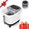 RELAX4LIFE Bain de Pieds Hydromasseur, Bain Massage Électrique avec Minuterie 10-60 Min, Température Réglable 35-48°C, Thalasso Pied avec Rouleaux Amovibles, Roues Verrouillables pour Détendre Pieds