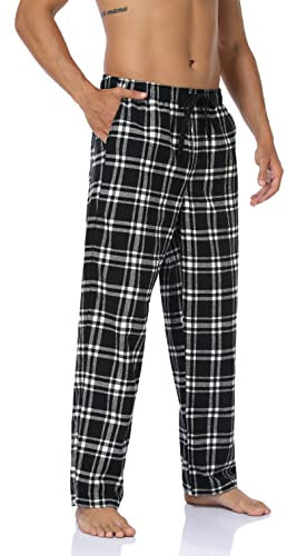 North Bund Bas de Pyjama Homme Pantalon de Pyjama 100% Flanelle de Coton Léger Chaud Détente Maison Automne Hiver