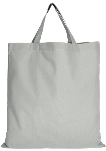 TEXXILLA 5er | 15er | 50er Pack Baumwolltasche - 28 Farben | mit Zwei kurzen Henkeln | 38x42cm | Jutebeutel | Einkaufstasche | unbedruckt, Farbe:grau, Menge:5 Stück