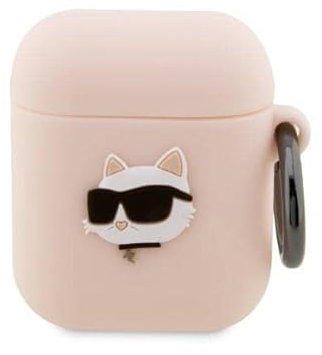 Karl Lagerfeld Silicone NFT Choupette Head 3D hülle AirPods 1/2 gen, Rosa