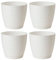 AC - Pack de 4 Macetas Redonda de 15 cm con Plato Discreto, Diseño Sahara, Fabricado en España, jardín Exterior, terraza o balcón, Color Blanco