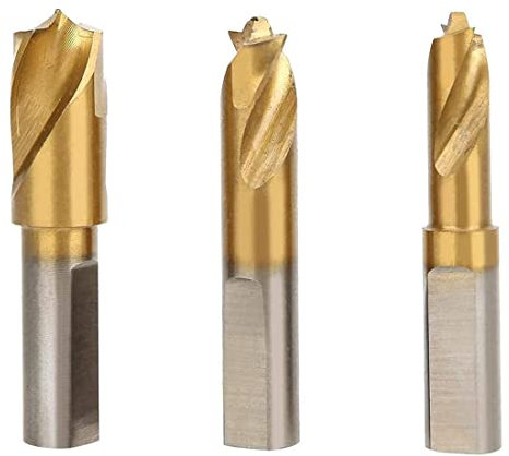 Bestgle 3PCS Forets pour Soudures par Points, Foret Coupe-Coudures HSS HSCO en Acier Rapide au Cobalt Avec Revêtement en Titane de 1/4 inch(6.5 mm), 5/16 inch(8 mm) et 3/8 inch(10 mm)