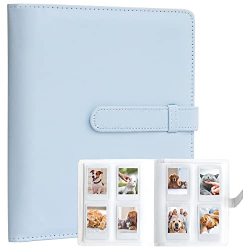 256 Taschen Fotoalbum für Fujifilm Instax Mini LiPlay 11 12 9 8+ 8 7S Sofortbildkamera, für Polaroid Snap SnapTouch PIC-300 Z2300 Mint Zip Sofortbildkamera Drucker (Blau)