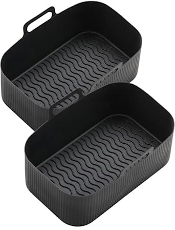 Silicone Air Fryer Liner (2 Pack) for Square Fryers - Ninja, Tower - Reusable Airfryer Accessories