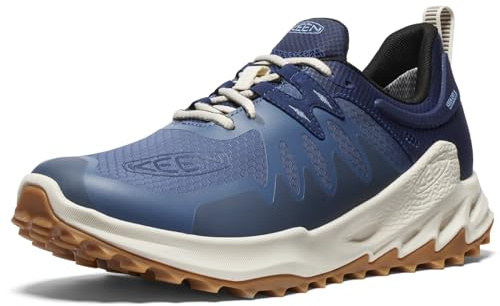 KEEN Men's Zionic Low Height Waterproof All Terrain Hiking Shoes, Vintage Indigo Faded Denim, 8 UK