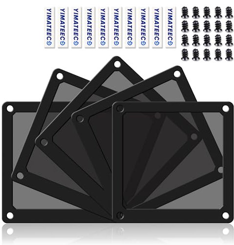 YIMATEECO Dust Filter PC 140mm for Computer Cooler/PSU/Routers Nylon 80 Mesh, Magnetic PC Fan Dust Cover Mesh PC Cooler Filter Dustproof Computer Fan Grills (Nylon PRO, 140 * 140mm, 5pcs, Black)