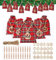 Adventskalender zum Befüllen Jutesäckchen Rot Weihnachten Geschenksäckchen 24 Stück mit Zahlen Holz Deko Stoffbeutel Weihnachtskalender Bastelset Säckchen 10 x 15 cm