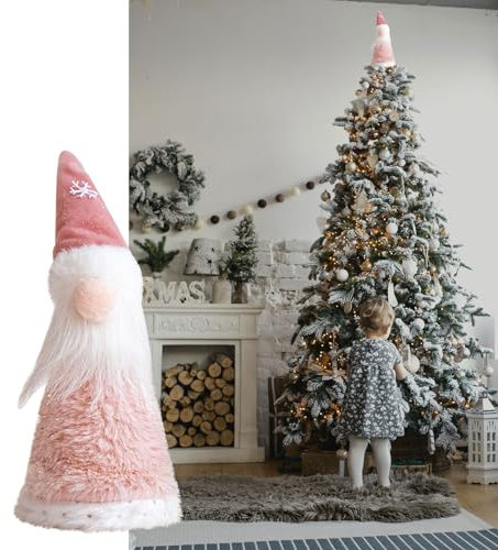 Christmas Tree Topper Angel Decorations, Christmas Tree Decorations, Christmas Tree Topper Decoration Accessories Hanging Angels, Christmas/Holiday/Winter Home Wonderland Party Decorations (Pink C)