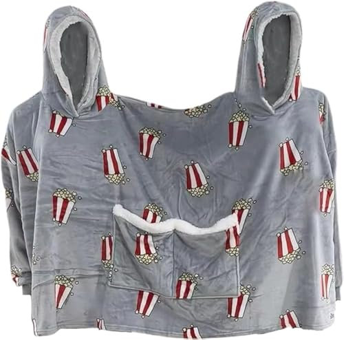 CAKEASY Intimer Kapuzenpullover, Uni, Oversize, langärmlig, für Paare, mit Kapuze, Popcorn, Large