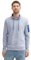 TOM TAILOR Herren 1043377 Sweatshirt-Longsleeve mit Schalkragen, 36184-Nighttime Blue White Grindle, XL