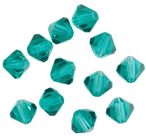 PRACHT Glasschliffglitzerperlen 6 mm 12 Stk Glasperlen für Schmuckherstellung Ganzjährig geeignet Blue Zircon