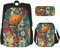 OUSIKA Summer Floral 3 Pcs Print Backpack Sets Casual Daypack with Lunch Box Pencil Case for Women Men