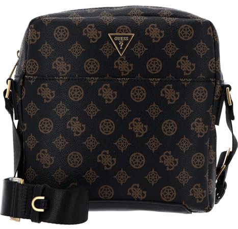 GUESS Torino Top Zip Crossbody Flat Dark Brown/Ochre