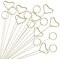 Foyods 40 Stück Blumen Tischkartenhalter,30 cm Metall Blumen-Kartenhalter,Gold Herz Runder Blumehalter,für Blumenstrauß,Hochzeitsfeier,Blumenstrauß