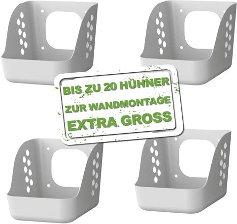 MeineHennen Legenester für Hühner in Grau- Basic Nest Mini- 4 Stück - Legenest für bis zu 5 Hühner zur Wandmontage - Hühnernest - Geflügelnest - Hühnerstall