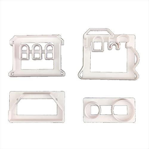 Set mit 4 niedlichen Zug-förmigen Silikon-Keksformen Ausstechformen Keksausstecher Fondant Keksformen Silikonmaterial Silikon Ausstechformen zum Backen