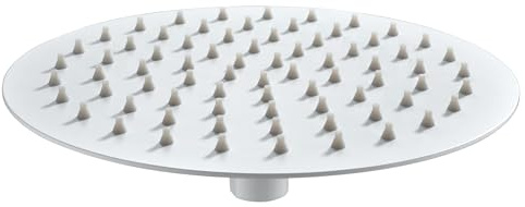 IMEX - Soffione Doccia Effetto Pioggia Ø20cm Bianco Opaco | Soffione Rotondo Slim e Anticalcare per Colonna Doccia | Realizzato in Acciaio Inox S.304 | Ricambio Originale IMEX