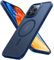 TORRAS Guardian-Mag für iPhone 16 Pro Hülle für MagSafe Zertifizierte Militärschutz und Magnetkraft Handyhülle iPhone 16 Pro Case Stoßfest Kratzfest Schutzhülle Cover Edle Matt Blau