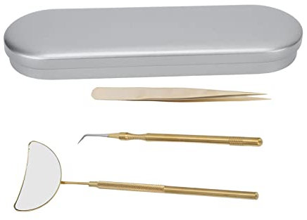 Set di pinzette per extension ciglia Maniglia zigrinata in acciaio inossidabile Specchio Staccabile portatile Forniture per extension ciglia Per picnic e campeggio