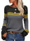 Hormtaer Womens Jumpers Crew Neck Long Sleeve Knit Sweater Colorblock Striped Knitwear Ladies Casual Retro Sweaters Soft Pullover Tops (Dark Gray, XL)