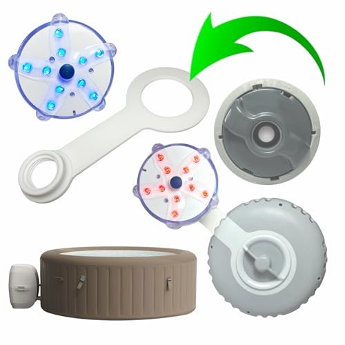 Premium WiseWave für Lay Z Lazy Spa LED Licht Zubehör Aufblasbares Bubble Bath mit robustem weißen Adapter Design, nur Adapter Passend für Air Jet und Hydro Jet Pro Modelle (1 Packung)