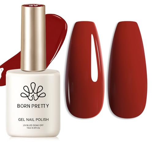 BORN PRETTY Gel Nail Polish Red 15ml Sheer Color Gel Polish Shellac Color Gel Nail Varnish Soak Off U V Nail Lamp Nail Art Manicure Salon DIY at Home