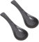 iplusmile Ceramic Spoon Spoons, Retro Ceramic Asian Soup Spoons for Soup Ramen Wonton Dumpling Noodles (Black)