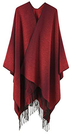 Poncho Damen Baggy Lechit Ärmelschal Atmungsaktiv Strick Ponchos & Capes Große Größen Trachtenjacke Festlich Stola Mittelalter Dirndl Jacke Warm Pashminas Pullover Schal Trachtenweste