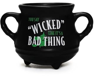 Half Moon Bay | Wizard of Oz Wicked Cauldron Mug | Black Ceramic 3D Witches Brew Coffee Cup & Tea Cauldron | 300ml | Official Merchandise | Spellbinding Gothic Birthday Gift for Women