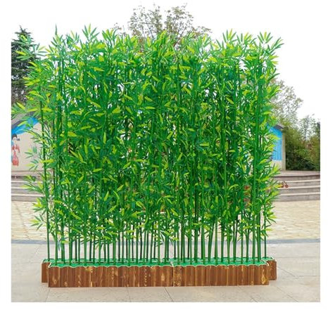 Paravent mural en bambou artificiel pour intérieur et extérieur, 49,8 x 99,8 cm, idéal pour terrasse, balcon et jardin