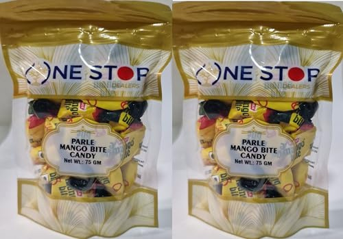 One Stop Dealer Candies 75g | Christmas, Valentines Day Gift | Perfect for Sharing & Treats | Sweet & Delicious | Ideal for Parties & Gifting | Fun & Enjoyable Snack (Pack of 2, Candy Mango Bite 75g)