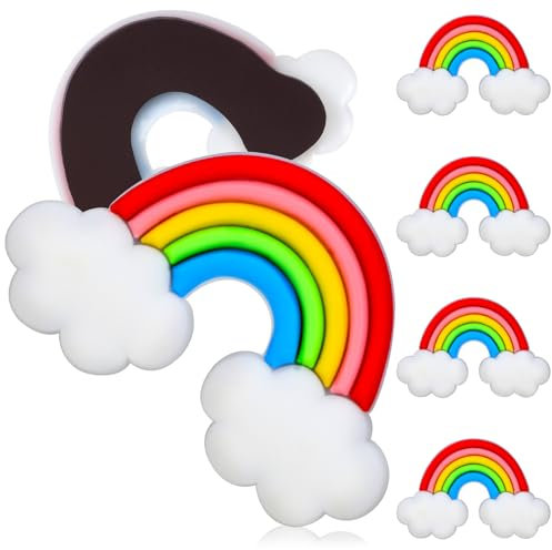 MAGICLULU 6 Pcs Paste Magnets for Fridge White Board for Fridge Decorative Magnets Small Calendar Rainbow Whiteboard for Kid Pvc