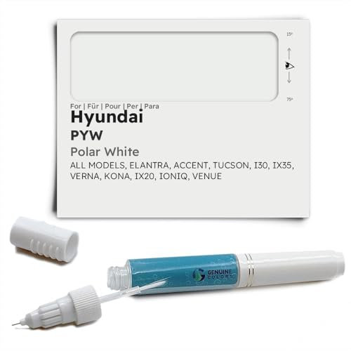 Genuine Colors Lackstift Polar White PYW für Hyundai Weiß Elantra Accent Tucson I30 IX35 Verna KONA IX20 IONIQ Venue