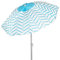 AKTIVE Sombrilla de playa antiviento 200 cm, 8 varillas de fibra de vidrio, Diseño olas de playa, Ventilación superior, Protección UV50, Mástil de acero inclinable, 28/32 mm, Incluye funda (62440)