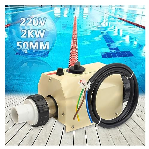 NGBFF Poolheizung Elektrisch, 3 kW/2 kW elektrischer Warmwasserbereiter-Thermostat for Schwimmbäder und Whirlpools(2KW)