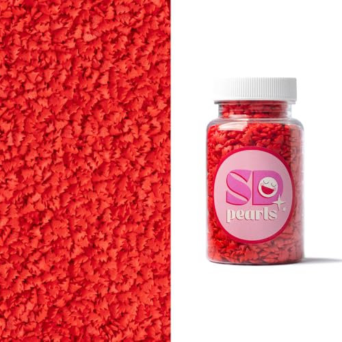 SD Pearls Zuckerstreusel, Weihnachten Streusel Essbar, Zuckerstreusel Weihnachten, Weihnachtskekse Deko Essbar, Streudekor für Kuchen (Zuckerbäume, rot, 80g)
