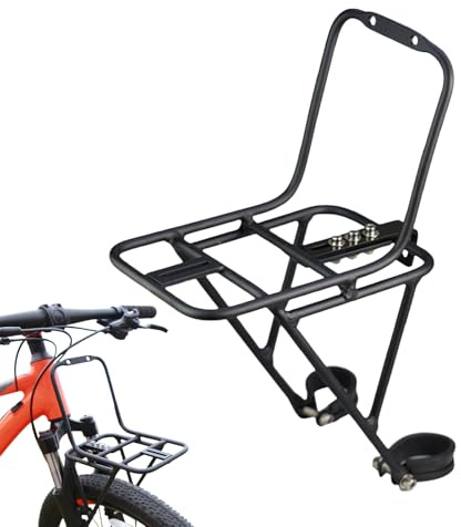 Gepäckträger Vorne Fahrrad, Vorne Federgabel Gepäckträgers, Aluminiumlegierung FahrradkorbVorne, Gepäckträger Mountainbike, FedergabelGepäckträger für Mountainbikes, Rennräder, Falträder