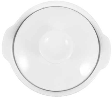 TOYZFRIENDY Keramik Suppenschüssel mit Deckel und Griffen Vielseitige Schale für Gedämpfte Eier Suppen und Desserts Platzsparend Kreativ Gestaltete Porzellanservierschüssel für Buffet und