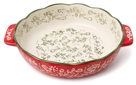 Auflaufform Runde,Auflaufform Keramik,Auflaufform klein 20cm,Backform Ofenform Mit Keramikgriffen,Kleiner Ofen für Lasagne,Tiramisu,Backform
