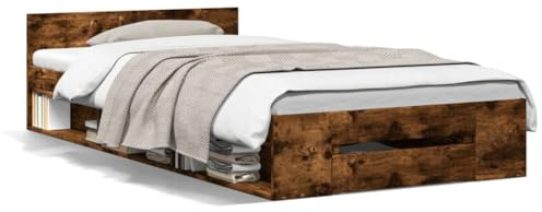 HFXHIJXQ Letto singolo con cassetto per affumicatura, 75 x 190 cm, in legno massiccio, struttura moderna, per camera dei ragazzi, camera da letto