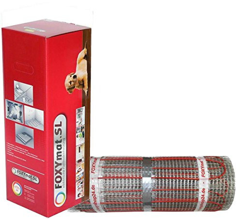 FOXYMAT.SL RAPID elektrische Fußbodenheizung, 4.0 m² (0.5m x 8m) | 200 Watt pro m², ohne Thermostat